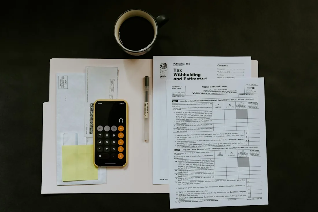 Accountant working through ledgers
