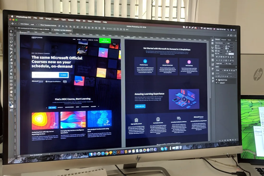Designer working on a website layout