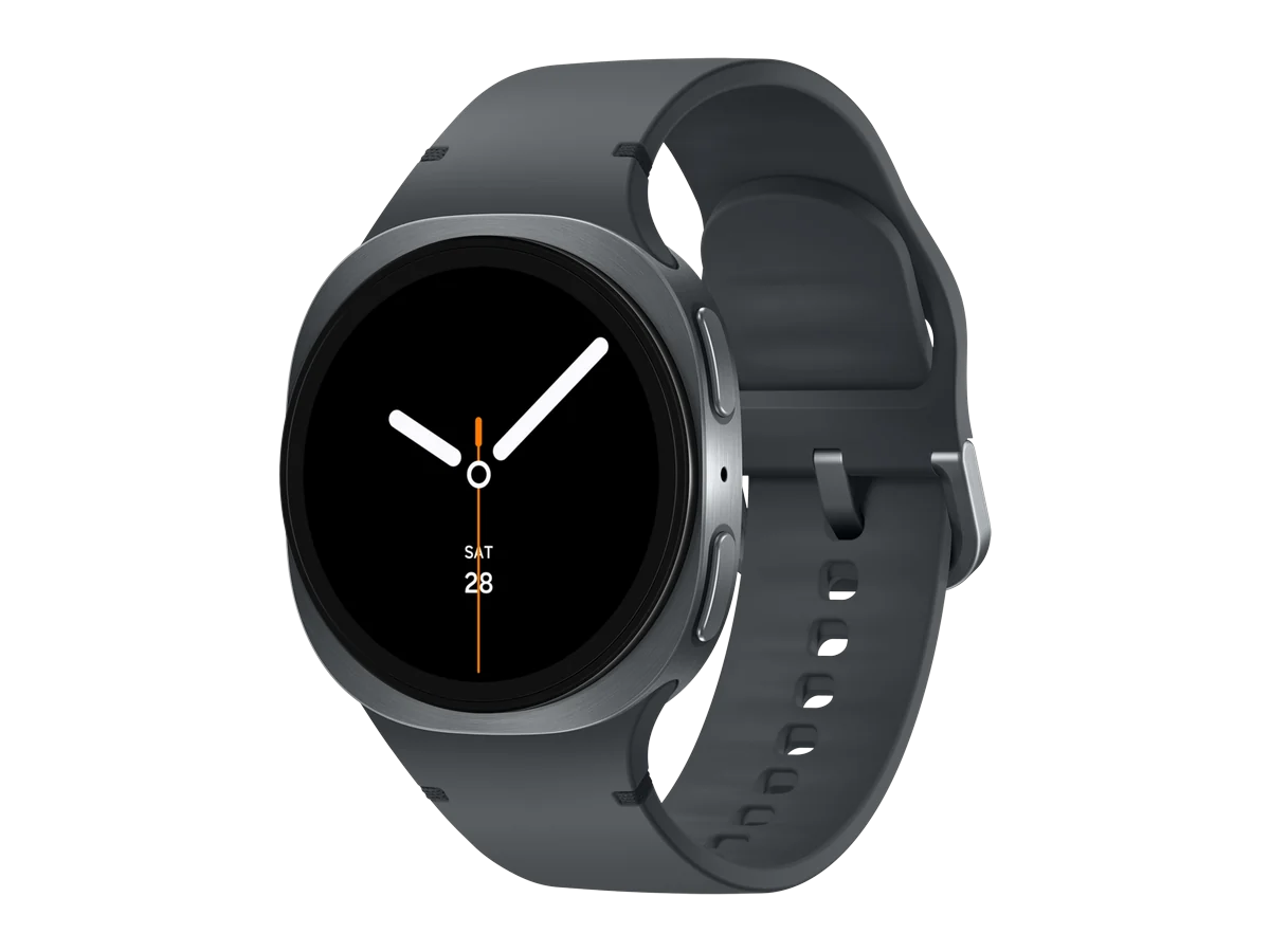 Samsung Galaxy Watch8 smartwatch in graphite, front view